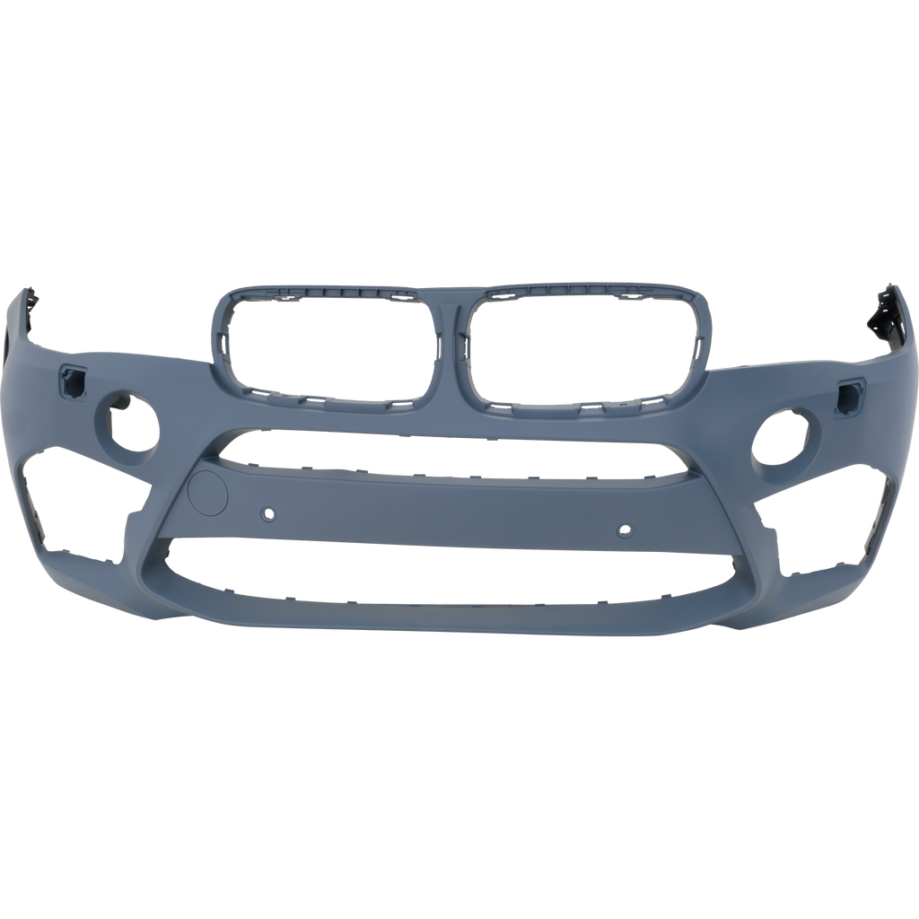 X5 15-18 FRONT BUMPER COVER, Primed, w/ Headlight Washer Holes, w/ Park Distance Control Sensor Holes, w/o Parking Assist Sensor Holes, M Model