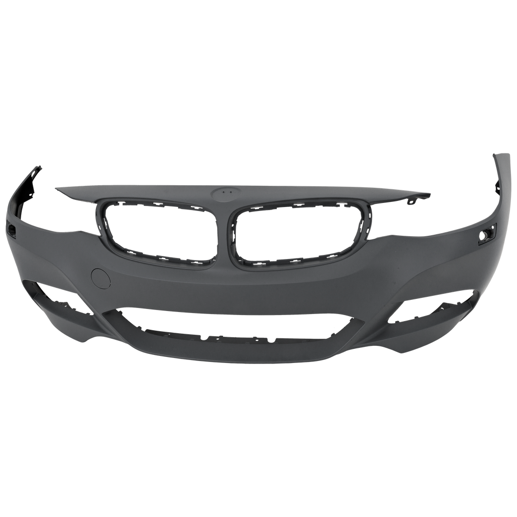 3-SERIES GT 14-19 FRONT BUMPER COVER, Primed, w/ M Sport Pkg, w/ Headlamp Washer Holes, w/o Park Assist Sensor Holes, Park Assist Sensor Holes, and Camera Hole