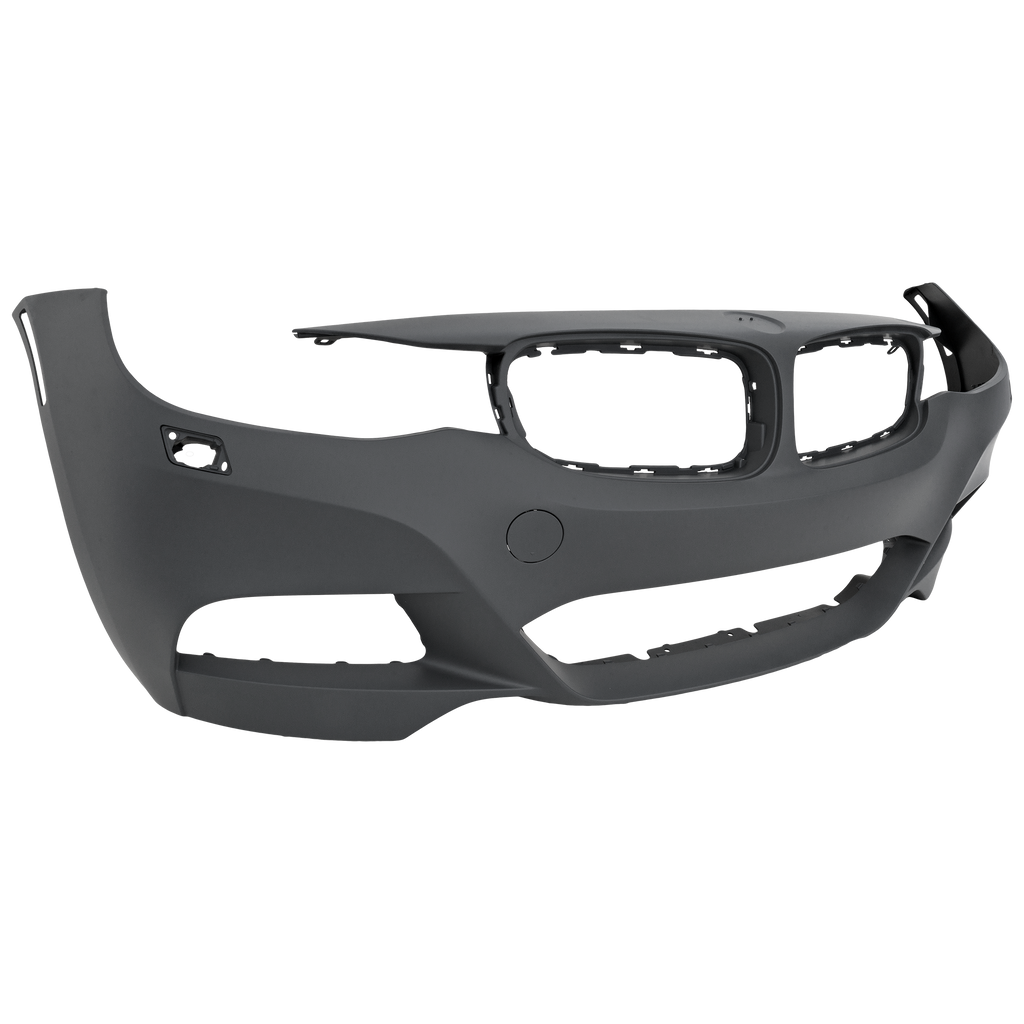 3-SERIES GT 14-19 FRONT BUMPER COVER, Primed, w/ M Sport Pkg, w/ Headlamp Washer Holes, w/o Park Assist Sensor Holes, Park Assist Sensor Holes, and Camera Hole