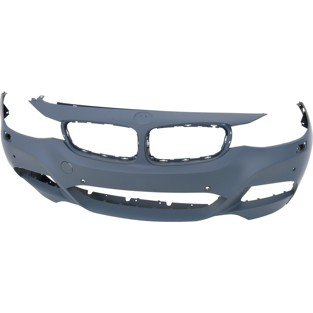3-SERIES GT 14-19 FRONT BUMPER COVER, Primed, w/ M Sport Pkg, w/ Headlamp Washer Holes, Park Distance Control Sensor Holes, w/o Park Assist Sensor Holes, Camera Holes