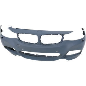 3-SERIES GT 14-19 FRONT BUMPER COVER, Primed, w/ M Sport Pkg, w/ Headlamp Washer Holes, Park Distance Control Sensor Holes, w/o Park Assist Sensor Holes, Camera Holes