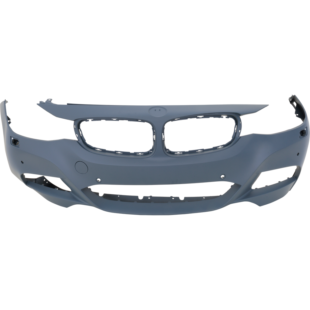 3-SERIES GT 14-19 FRONT BUMPER COVER, Primed, w/ M Sport Pkg, w/ Headlamp Washer Holes, Park Distance Control Sensor Holes, w/o Park Assist Sensor Holes, Camera Holes