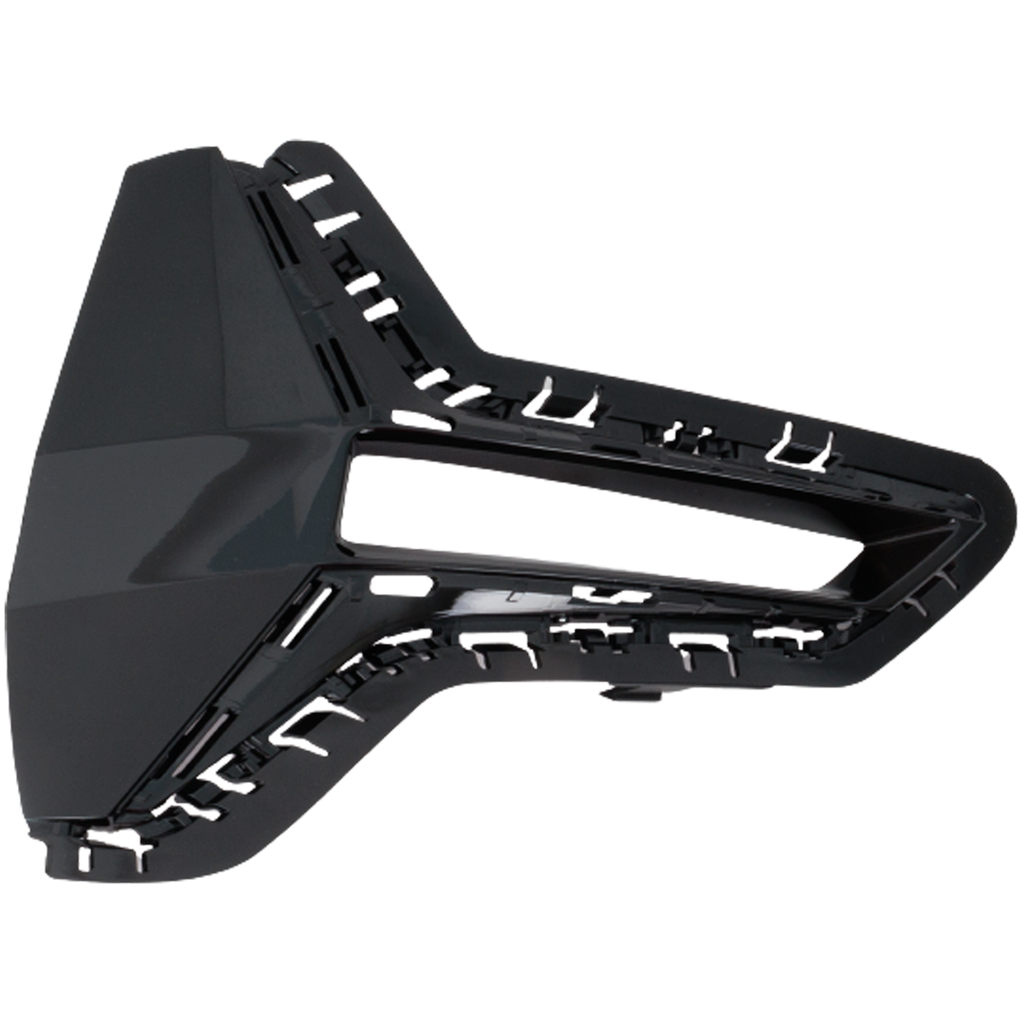 330I 19-22 FRONT BUMPER GRILLE RH, Side Cover, Painted Black, w/o M Sport Package, Luxury Line, w/ Fog Light Holes, Sedan