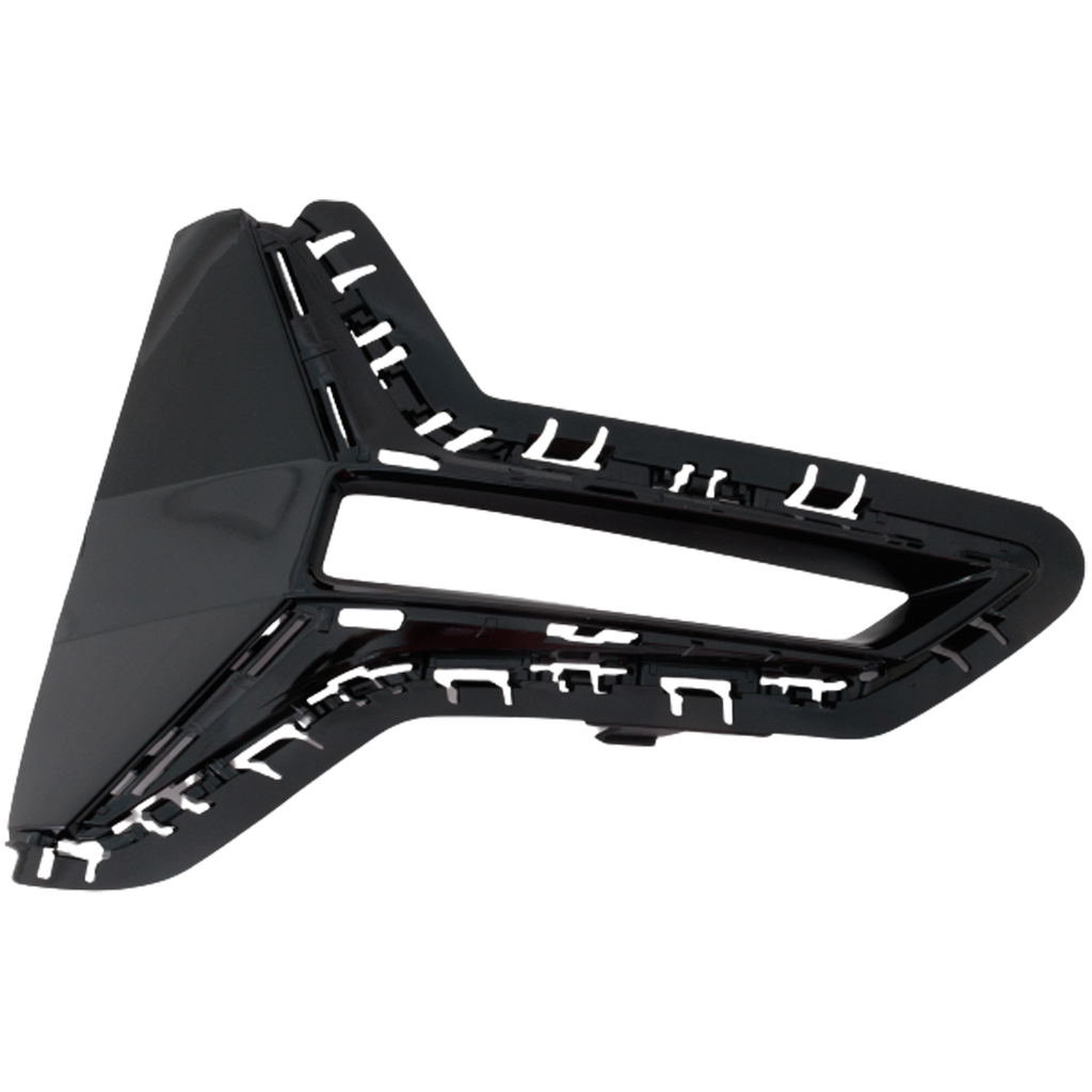 330I 19-22 FRONT BUMPER GRILLE RH, Side Cover, Painted Black, w/o M Sport Package, Luxury Line, w/ Fog Light Holes, Sedan