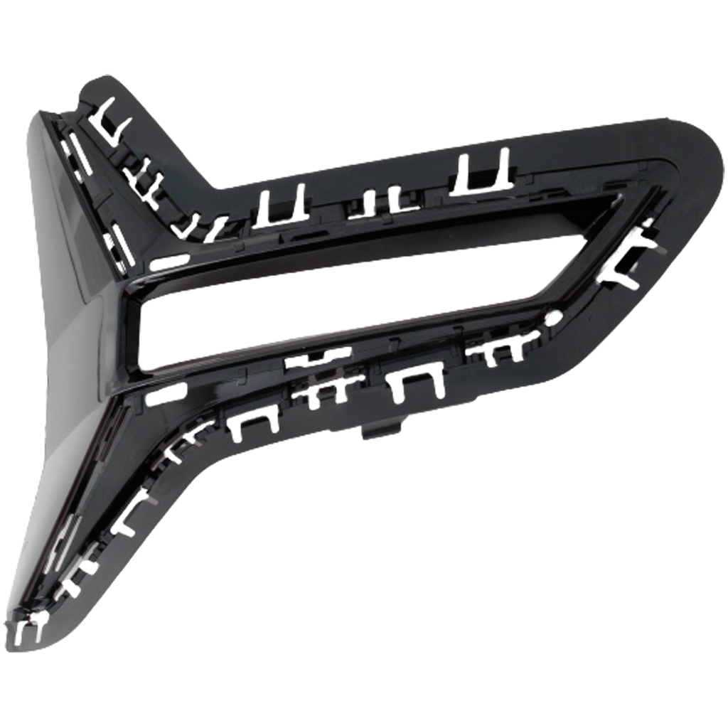 330I 19-22 FRONT BUMPER GRILLE RH, Side Cover, Painted Black, w/o M Sport Package, Luxury Line, w/ Fog Light Holes, Sedan