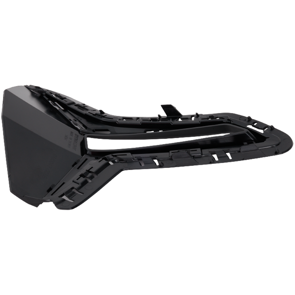 330I 19-22 FRONT BUMPER GRILLE RH, Side Cover, Painted Black, w/o M Sport Package, Luxury Line, w/ Fog Light Holes, Sedan