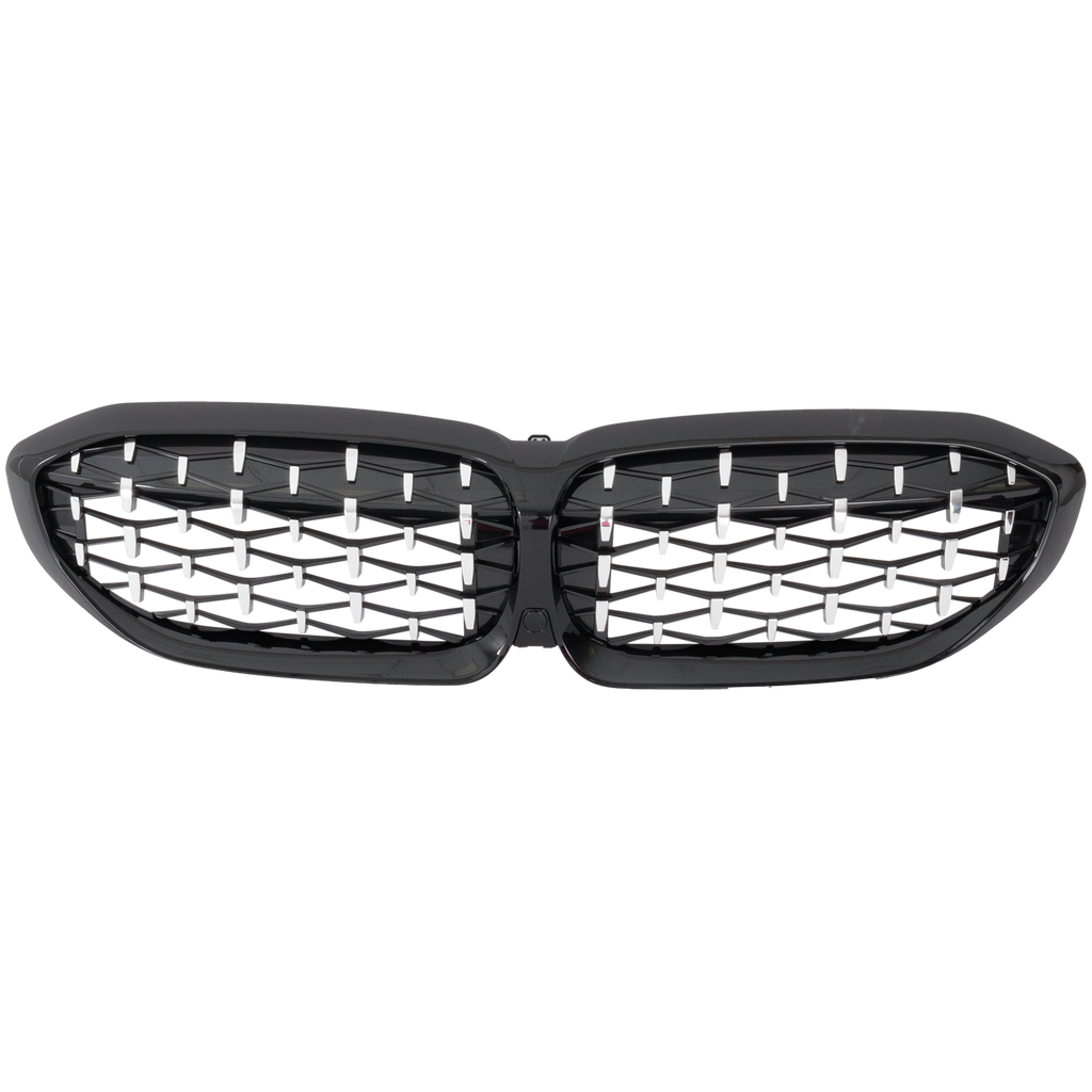 Grille Textured Black Insert For 2019-2022 BMW 3-Series With Camera Hole Replacement RB07010039
