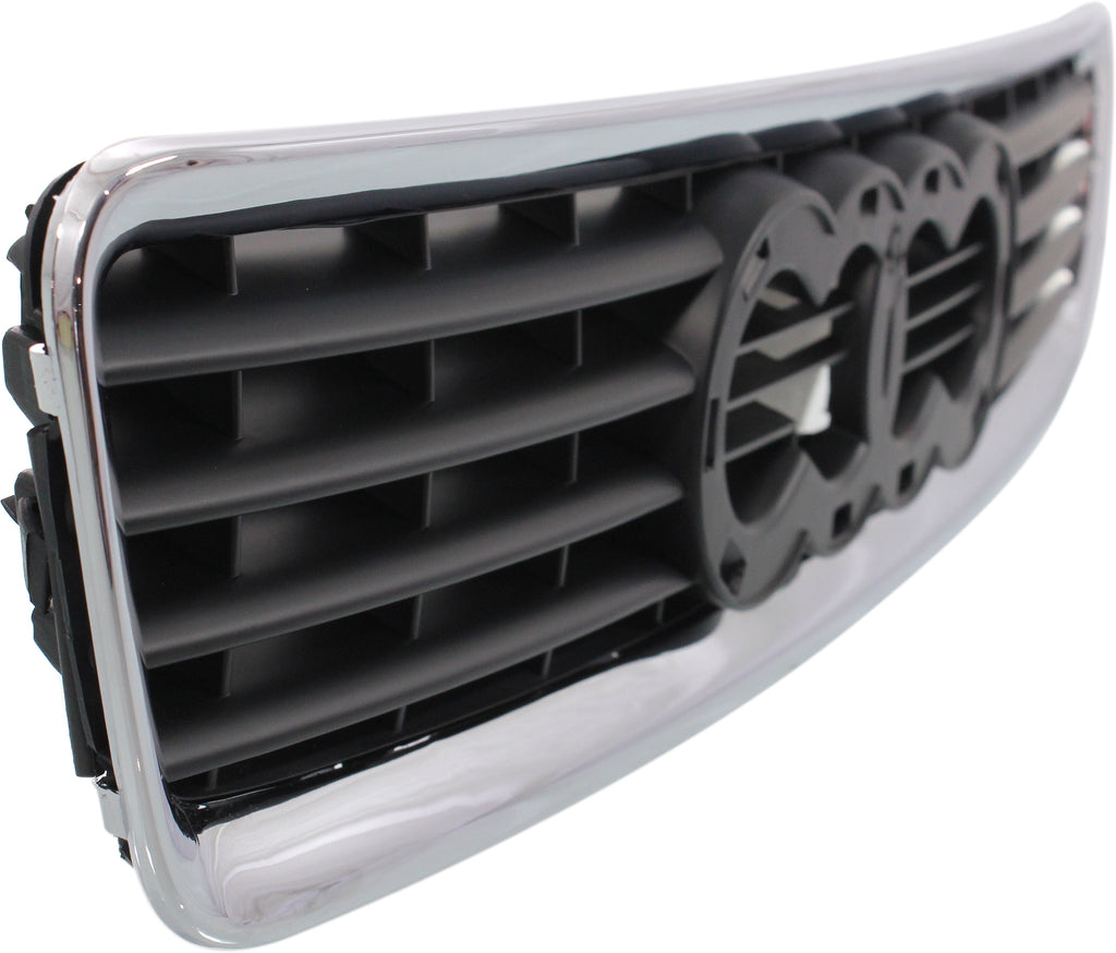 A4 99-02 GRILLE, Hood Mount, Chrome Shell/Primed Insert, From VIN X200001, Early Design