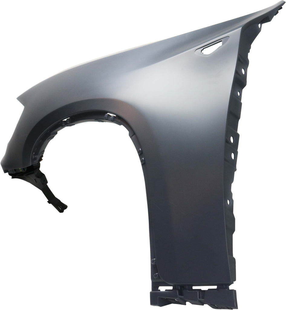 X6 08-14 FRONT FENDER LH, Primed, Fiberglass, w/o HeadLamp Washer Hole, w/Side Lamp Hole