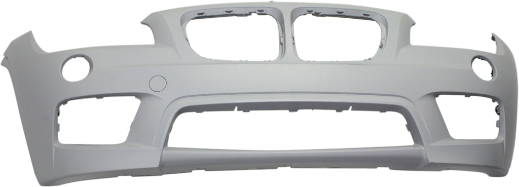 X1 13-15 FRONT BUMPER COVER, Primed, w/ M Sport Line, w/o HLW and Park Dist Ctrl Snsr Holes