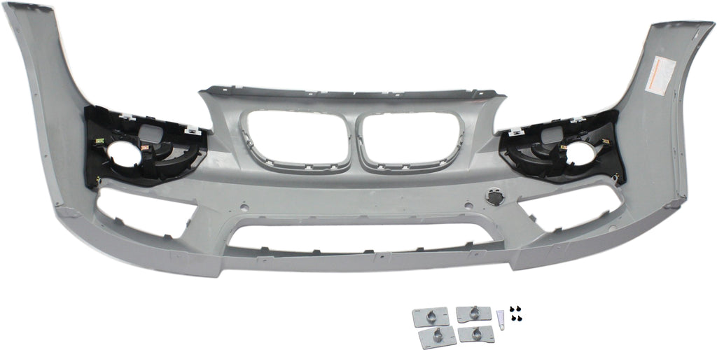 X1 13-15 FRONT BUMPER COVER, Primed, w/ M Sport Line, w/o HLW Holes, w/ Park Dist Ctrl Snsr Holes