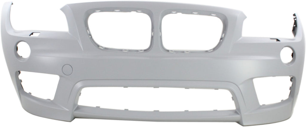 X1 13-15 FRONT BUMPER COVER, Primed, w/ M Sport Line, w/ HLW Holes, w/o Park Dist Ctrl Snsr Holes