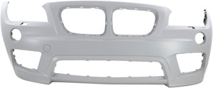 X1 13-15 FRONT BUMPER COVER, Primed, w/ M Sport Line, w/ HLW Holes, w/o Park Dist Ctrl Snsr Holes