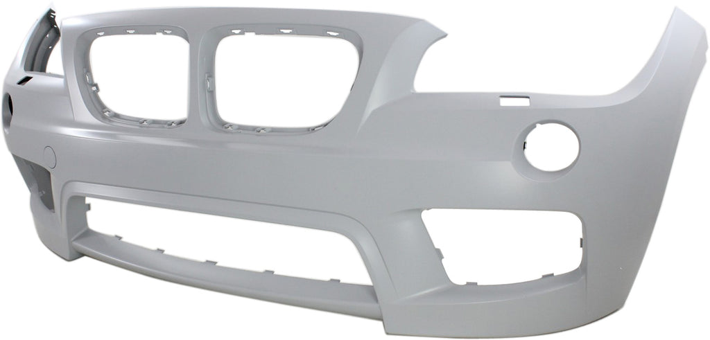 X1 13-15 FRONT BUMPER COVER, Primed, w/ M Sport Line, w/ HLW Holes, w/o Park Dist Ctrl Snsr Holes