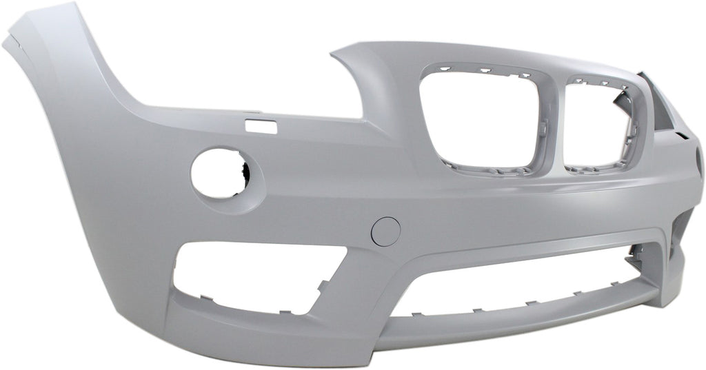 X1 13-15 FRONT BUMPER COVER, Primed, w/ M Sport Line, w/ HLW Holes, w/o Park Dist Ctrl Snsr Holes
