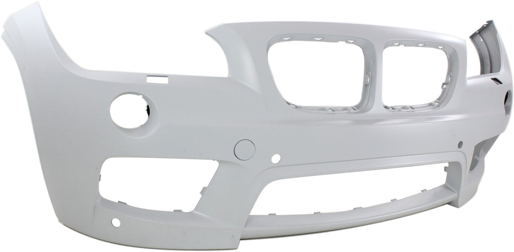 X1 13-15 FRONT BUMPER COVER, Primed, w/ M Sport Line, w/ HLW and Park Dist Ctrl Snsr Holes