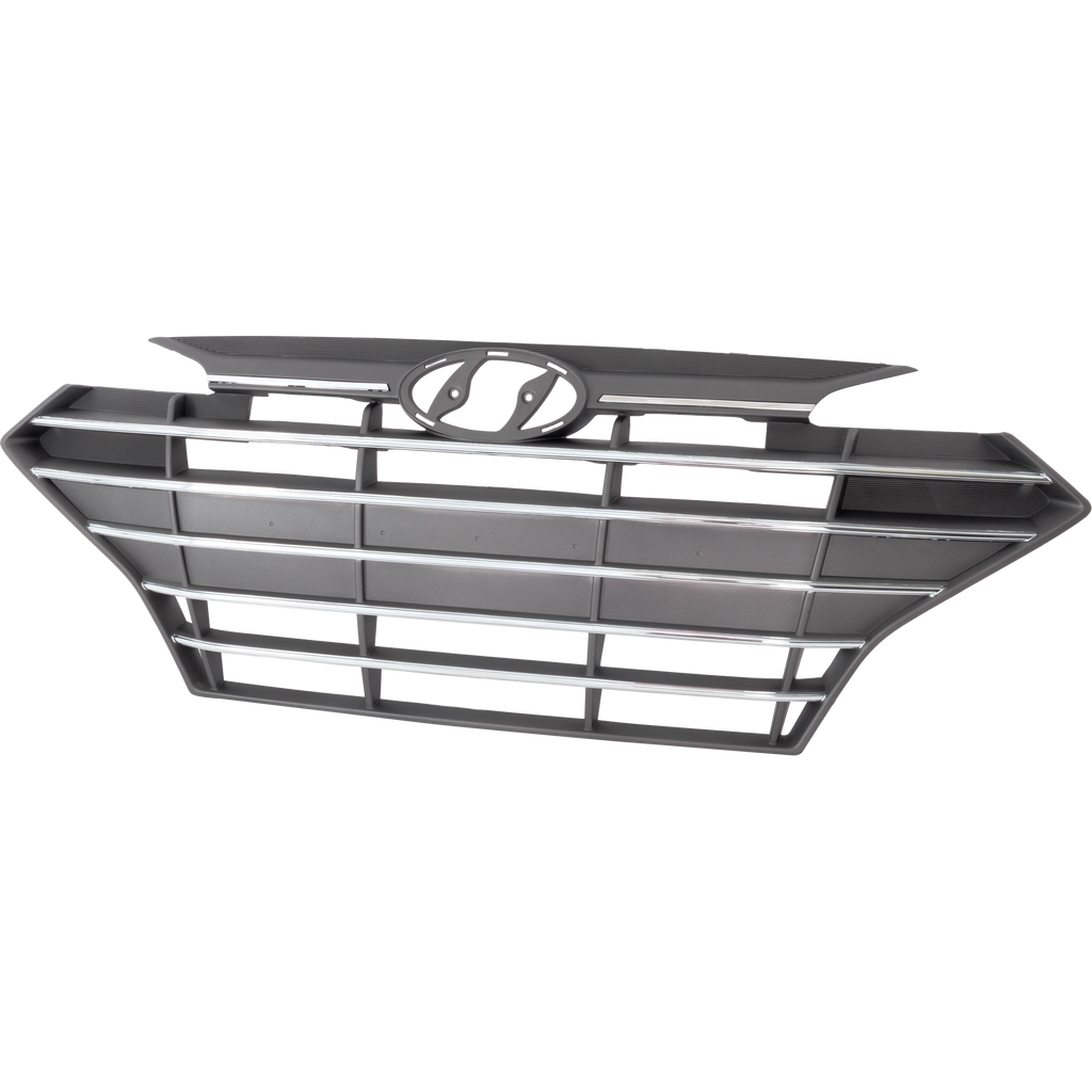 ELANTRA 19-20 GRILLE, Chrome Silver Black Shell and Insert, w/o Intelligent Cruise Control, Korea Built Vehicle, Sedan