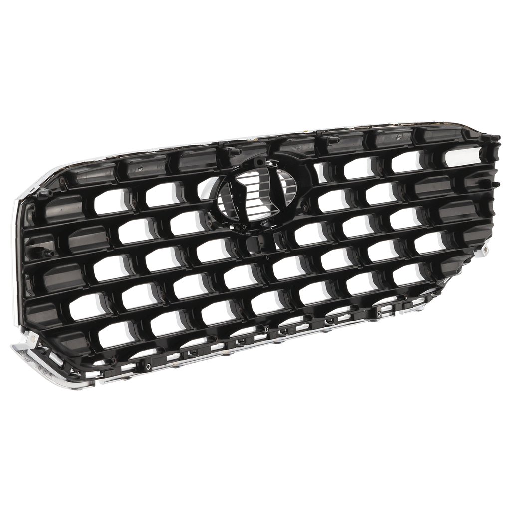 SANTA FE 21-23 GRILLE, Textured Black Shell and Insert, w/ Painted Satin Frame, Hybrid SEL Premium/Hybrid Limited/Limited Models