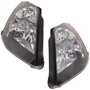 350Z 03-05 HEAD LAMP RH AND LH, Lens and Housing, Halogen, Black Bezel, 2-Piece