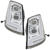 VOLVO HD VNL 04-15 HEAD LAMP RH AND LH, Lens and Housing, LED, Chrome Interior, Diamond Design, w/ Side Marker Lights and LED Strip, 12V