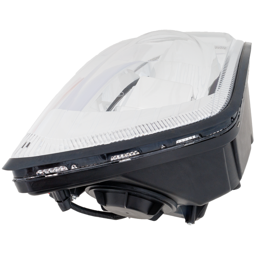 VOLVO HD VNL 04-15 HEAD LAMP RH AND LH, Lens and Housing, LED, Chrome Interior, Diamond Design, w/ Side Marker Lights and LED Strip, 12V