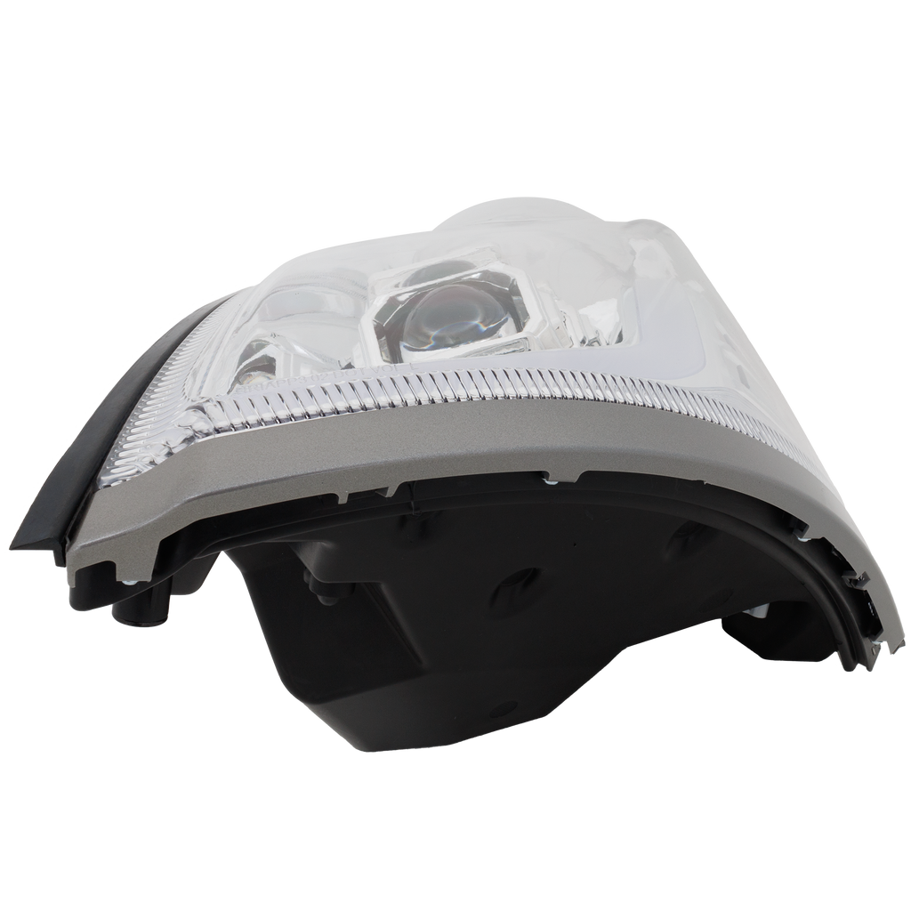 VOLVO HD VNL 04-15 HEAD LAMP RH AND LH, Lens and Housing, LED, Chrome Interior, Diamond Design, w/ Side Marker Lights and LED Strip, 12V