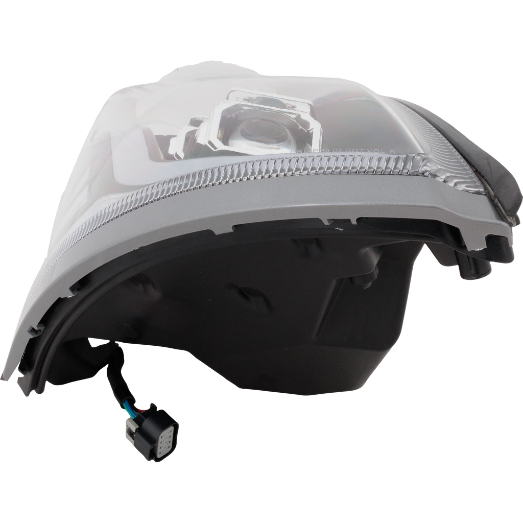 VOLVO HD VNL 04-15 HEAD LAMP RH, Lens and Housing, Halogen, Black Interior, Performance, w/ LED Strip, 12V