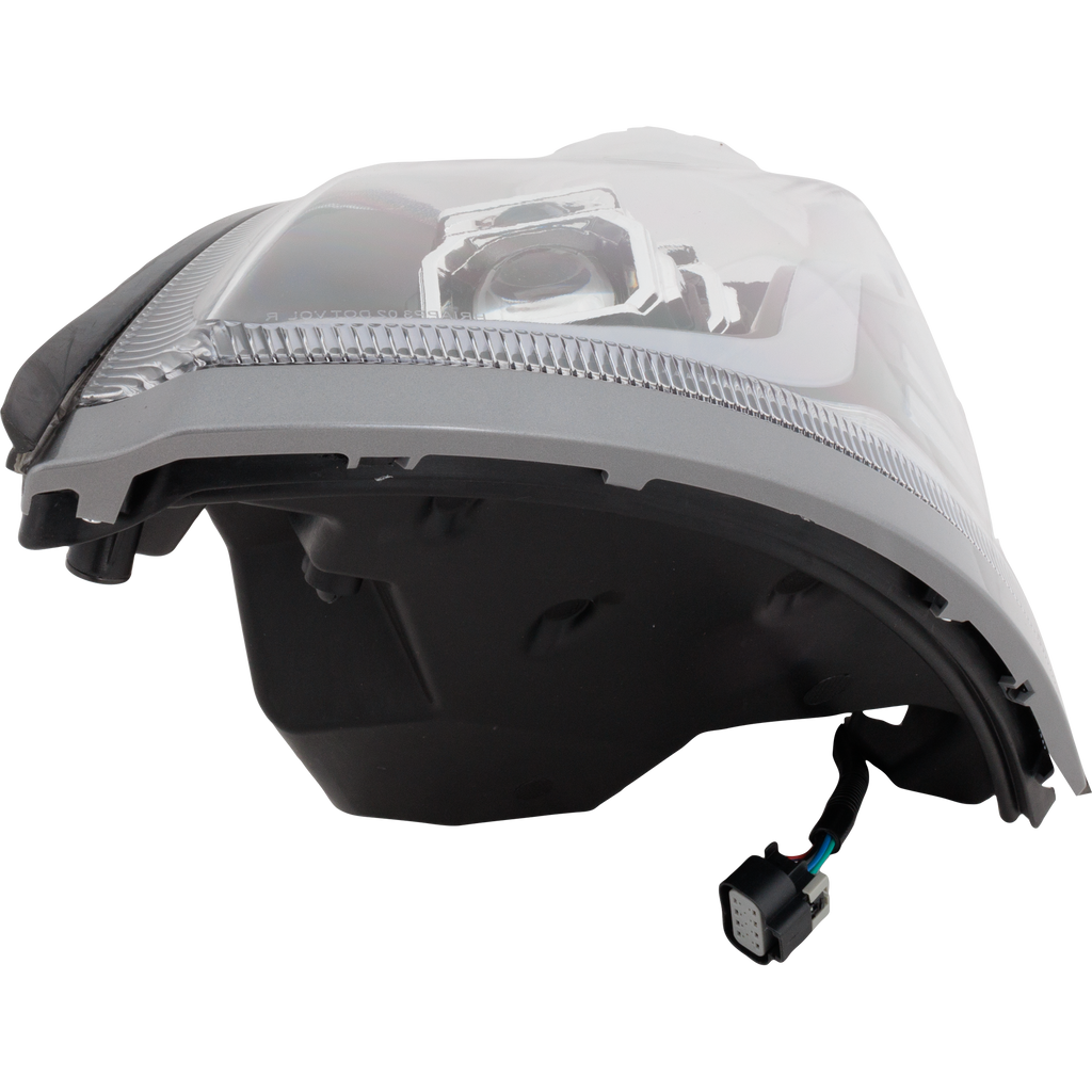 VOLVO HD VNL 04-15 HEAD LAMP LH, Lens and Housing, Halogen, Black Interior, Performance, w/ LED Strip, 12V