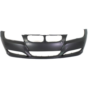 Front Bumper Cover Primed For 2009-2012 BMW 3-Series Without HLW Holes CAPA Replacement REPB010345PQ