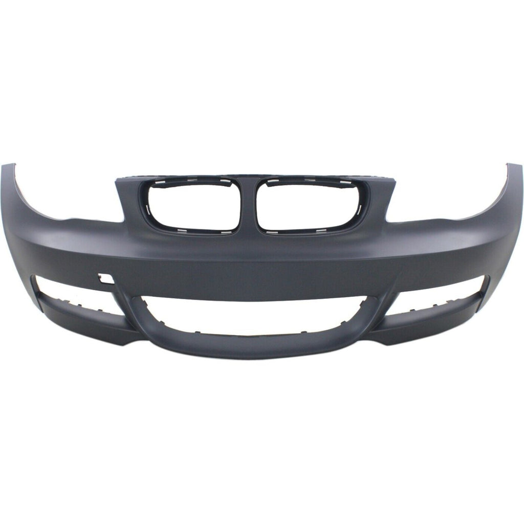 Front Bumper Cover Primed For 2008-2013 BMW 1-Series With M Package Without Headlight Washer Holes Replacement REPB010389P