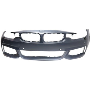 Front Bumper Cover Primed CAPA 2014 - 2020 BMW 428i 4-Series With M Sport Pkg With HLW | Park Assist Snsr | PDC Snsr Holes Without Cam Replacement REPBM010320PQ