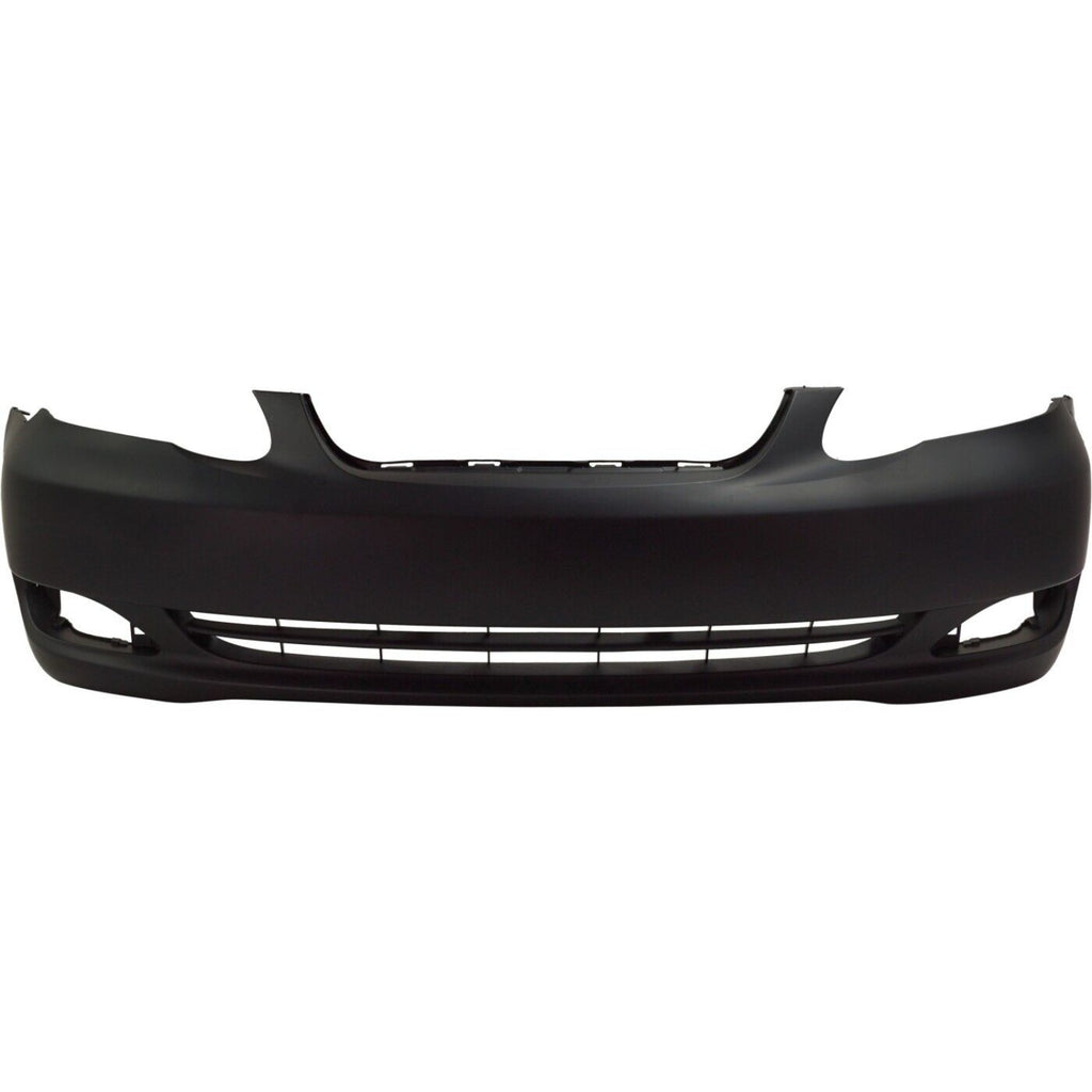 Front Bumper Cover Primed For Toyota Corolla 2005 - 2008 Without Spoiler Holes CE | LE Models Replacement T010331P