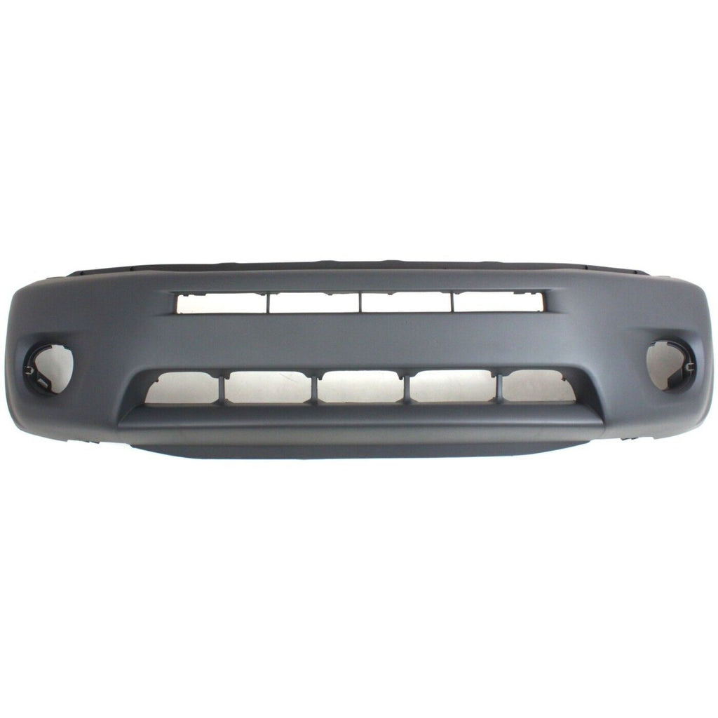 Front Bumper Cover Primed For Toyota Rav4 2004 - 2005 With Wheel Opening Flare Hole Replacement T010337