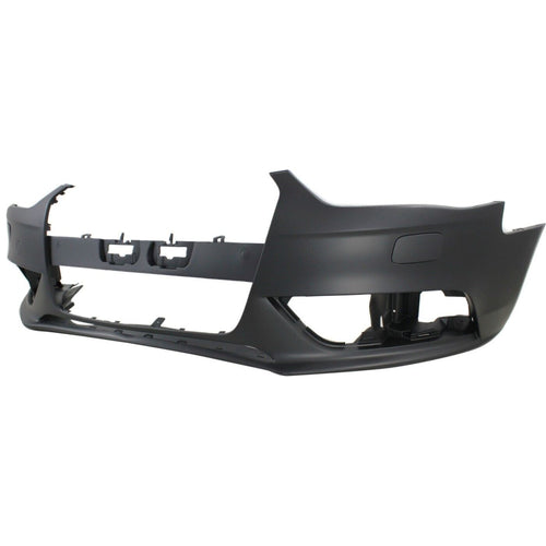 Front Bumper Cover Primed For 2013-2016 Audi A4 With Headlight Washer Holes Replacement REPA010337P