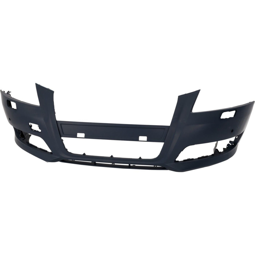 Front Bumper Cover Primed For 2009-2013 Audi A3 Without Sport Pkg With Headlight Washer Holes and Parking Aid Snsr Holes Replacement REPA010340P