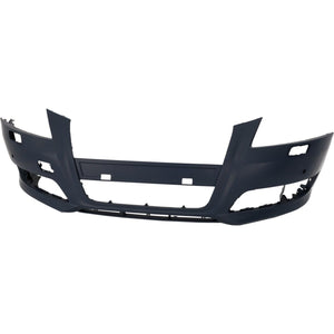 Front Bumper Cover Primed For 2009-2013 Audi A3 Without Sport Pkg With Headlight Washer Holes and Parking Aid Snsr Holes Replacement REPA010340P