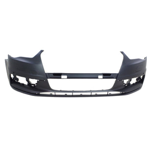 Front Bumper Cover Primed For 2015-2016 Audi A3 Without Headlight Washer Holes and Parallel Park Assist Sensor Holes With Parking Aid Sensor Holes Replacement REPA010362P