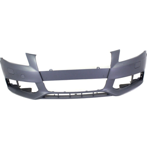 Front Bumper Cover Primed For 2009-2012 Audi A4 Without S-Line Pkg With Headlight Washer Holes Sedan Replacement REPA010306P