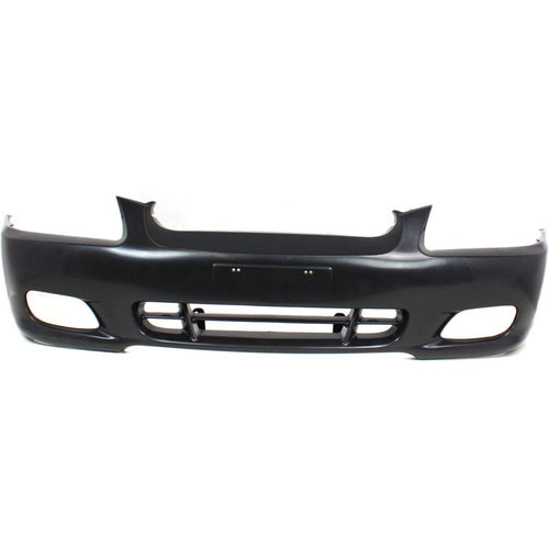 Front Bumper Cover Primed For 2000-2002 Hyundai Accent With Fog Light Holes GL Model Sedan Replacement H010312