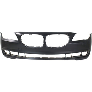 Front Bumper Cover Primed For 2009-2012 BMW 7-Series Without Park Distance Sensor Holes Without M Package CAPA Replacement REPB010352PQ