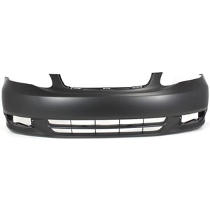 Front Bumper Cover Primed For 2003-2004 Toyota Corolla Without Spoiler Holes CE/LE Models - CAPA Replacement T010317PQ