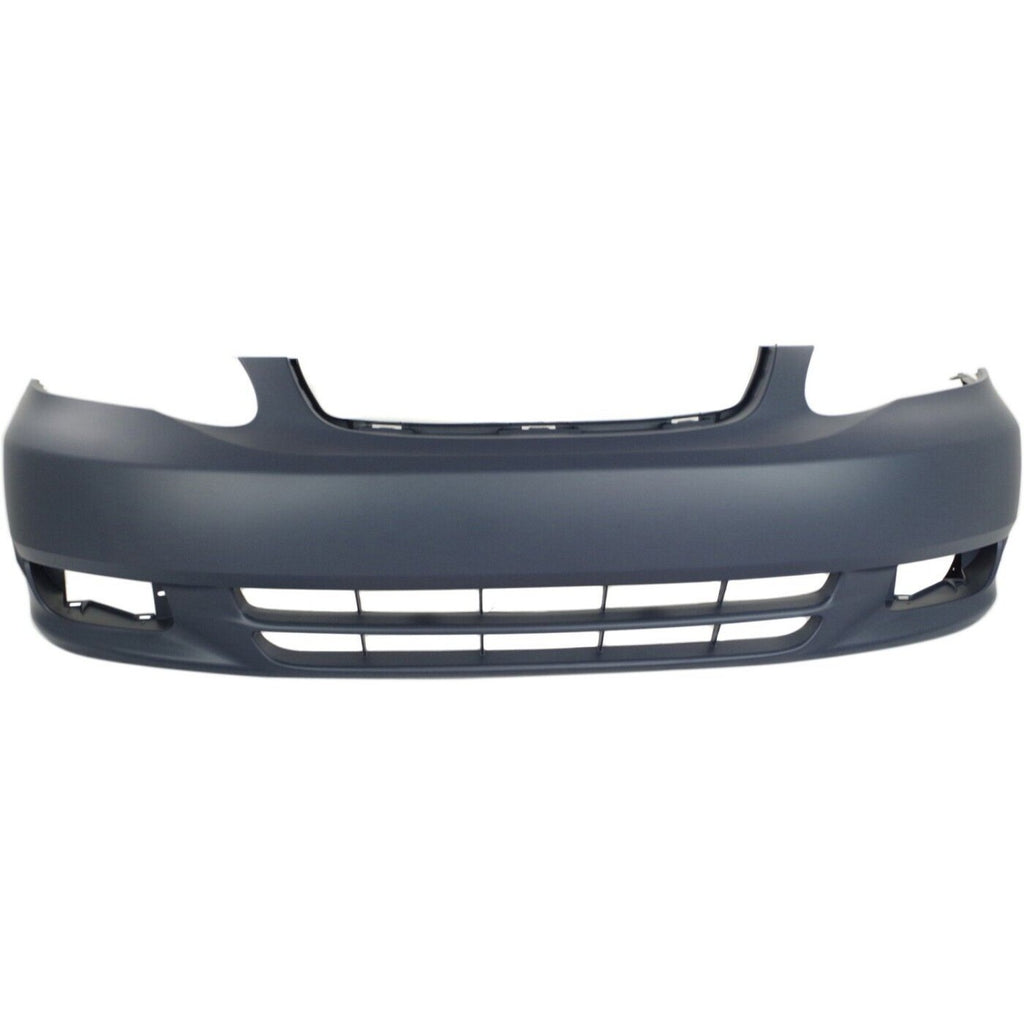 Front Bumper Cover Primed For 2003-2004 Toyota Corolla Without Spoiler Holes CE/LE Models Replacement T010317P