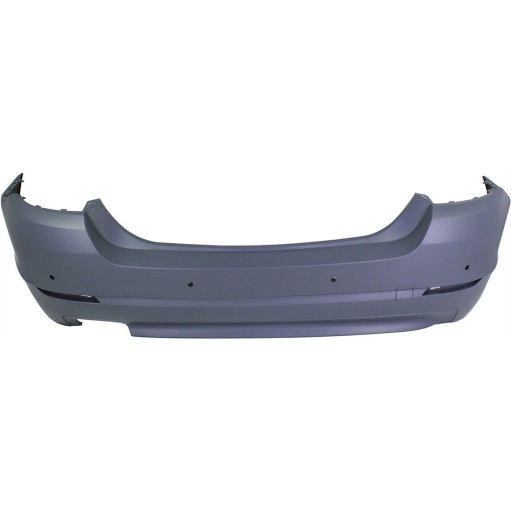 Rear Bumper Cover Primed For 2011-2013 BMW 528I Without M Package With Park Distance Control Sensor Holes Replacement REPB760158P