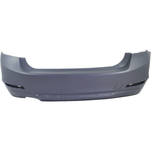 Rear Bumper Cover Primed For 2012-2015 BMW 328I Luxury Without M Sport Package Without Park Distance Control Sensor Holes Sedan Replacement REPB760152P