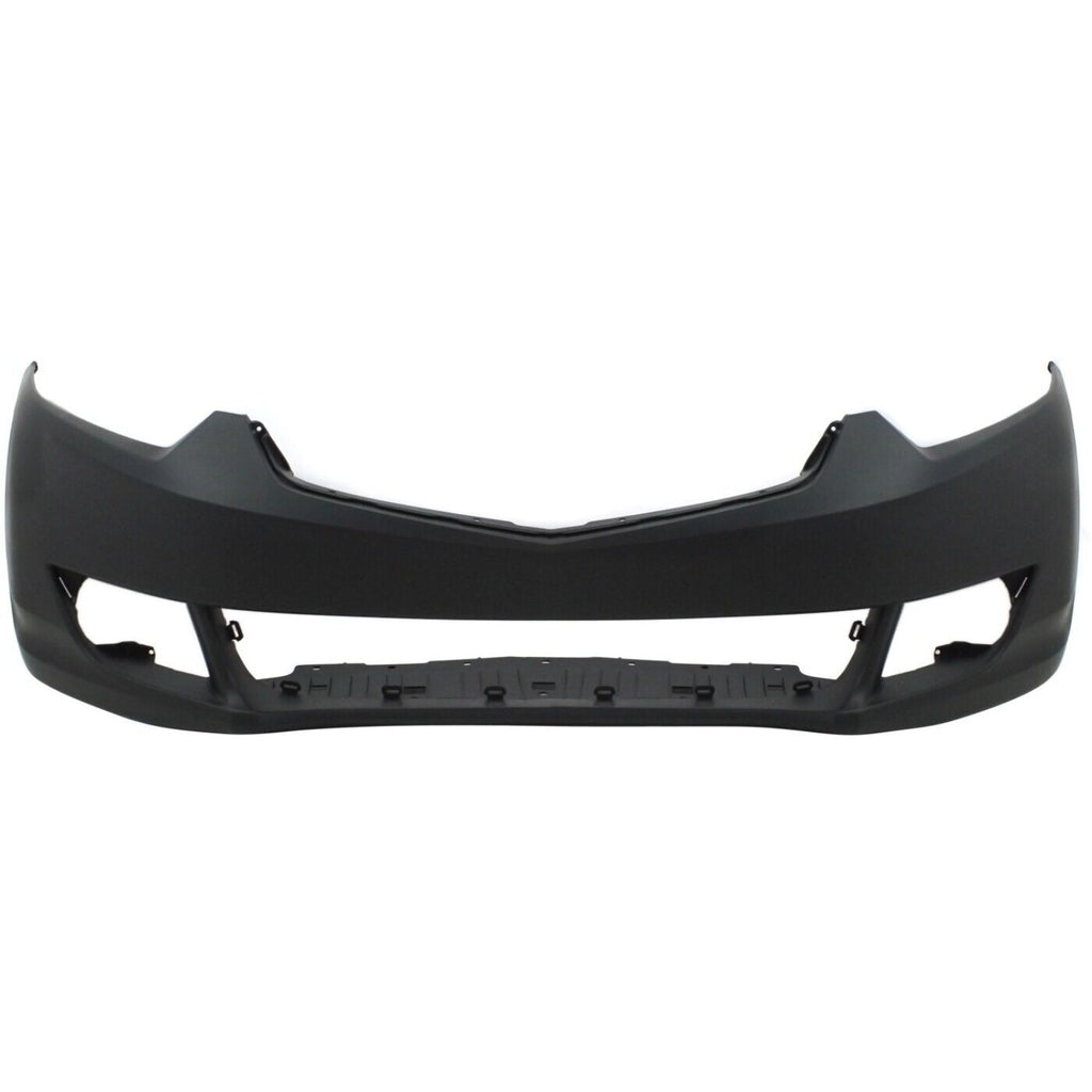 Front Bumper Cover Primed For 2009-2010 Acura TSX Without Headlight Washer and Parking Aid Snsr Holes Sedan Replacement REPA010307P