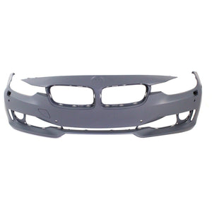 Front Bumper Cover Primed For 2012-2015 BMW 3-Series Without M Sport Line With HLW/PDC Holes/IPAS/Cam Replacement REPB010369P