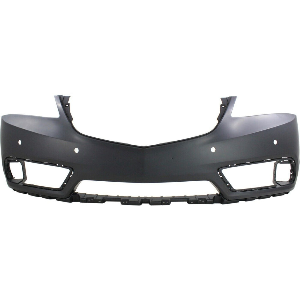 Front Bumper Cover Primed For 2014-2016 Acura MDX With Parking Aid Sensor Holes and Adaptive Cruise Control Replacement REPA010349P
