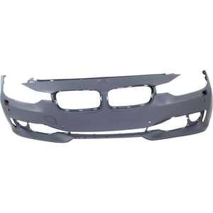 Front Bumper Cover Primed For 2012-2015 BMW 3-Series Without M Sport Line | Modern/Luxury/Sport Line/Mdls With HLW/PDC Holes/Cam Replacement REPB010355P