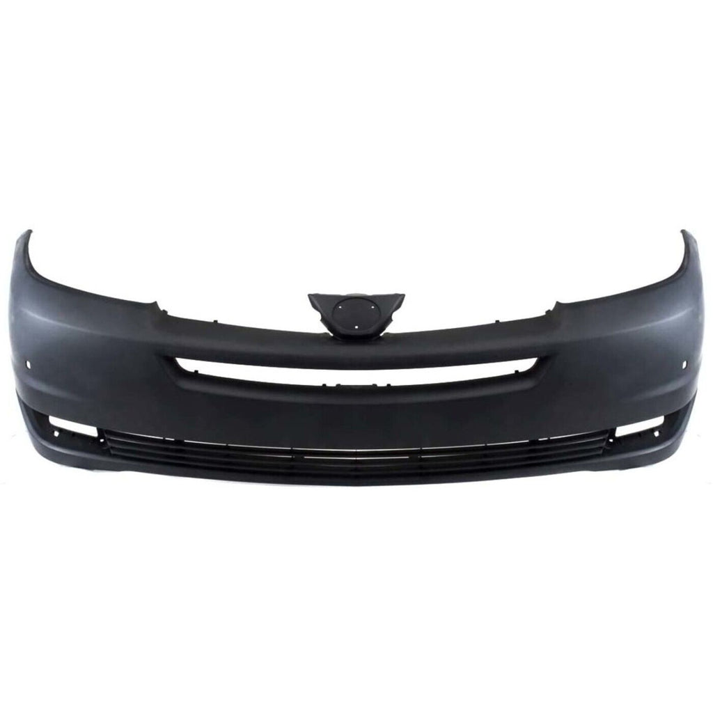 Front Bumper Cover Primed For 2004-2005 Toyota Sienna Without Park Assist Snsr Holes With Radar Cruise Control Replacement T010340P