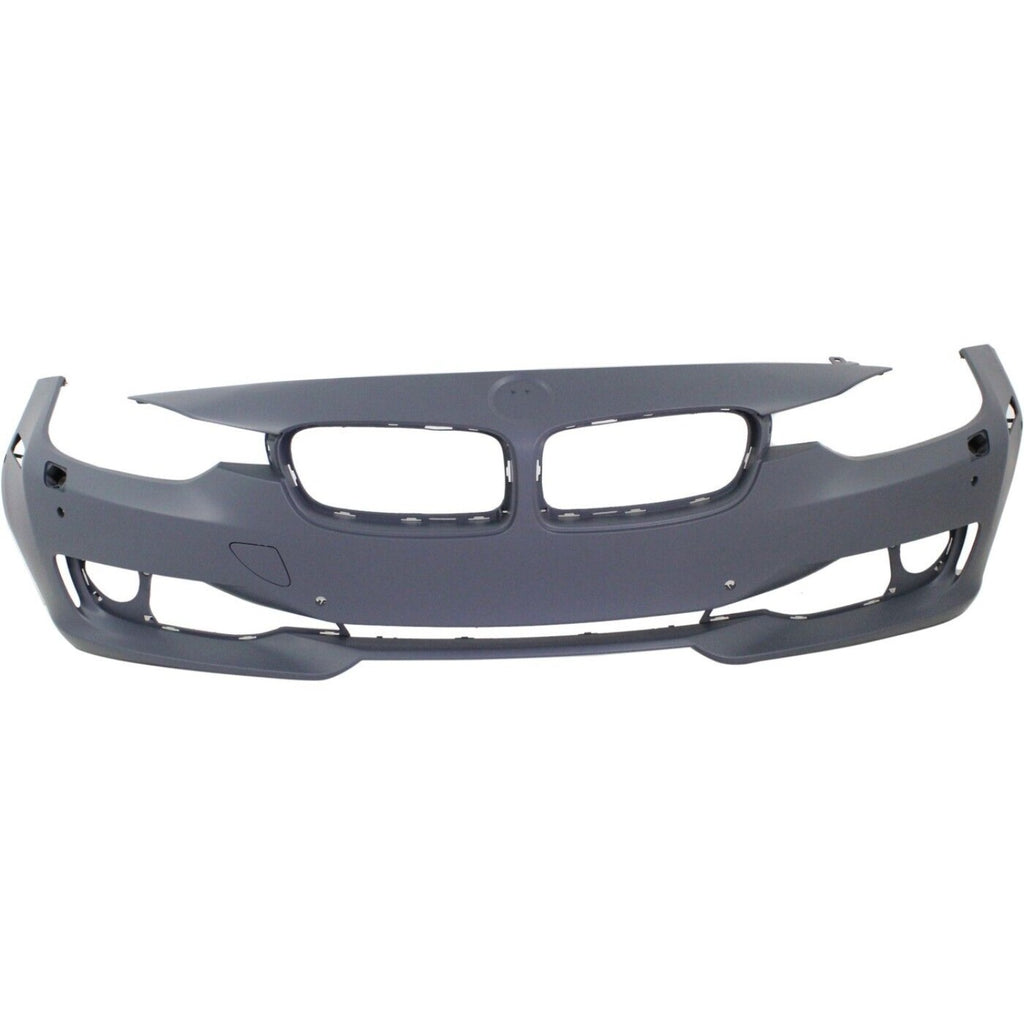 Front Bumper Cover Primed For 2012-2015 BMW 3-Series Without M Sport Line | Cam With HLW/PDC Holes/IPAS Replacement REPB010368P